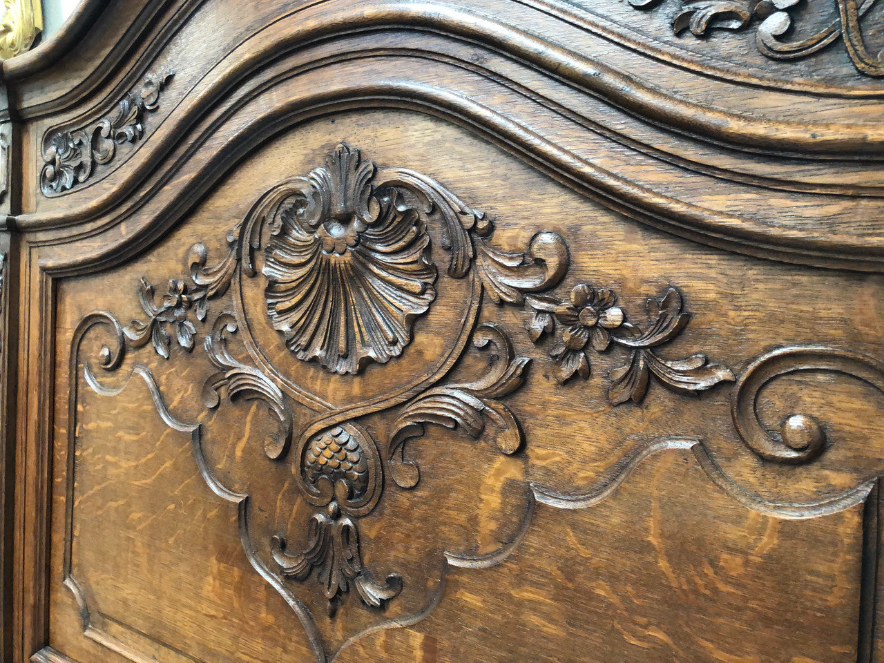 Antique French Oak Louis XV Style Mantle Mirror