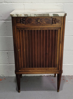 Louis XVI Style Art Deco Walnut Marble Top Side Cabinet | Antique & Vintage | Moonee Ponds Antiques | Australia Wide Delivery