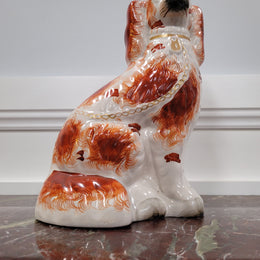 Antique Staffordshire dog statue. Please view photos as they help form part of the description.
