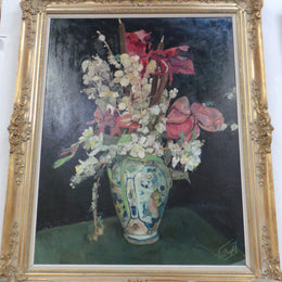 Impressive Belgium Still Life Oil On Board