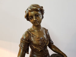 Rare French Bronze "Flower Seller" By Eugene Antoine Aizelin | Antique & Vintage | Moonee Ponds Antiques | Australia Wide Delivery