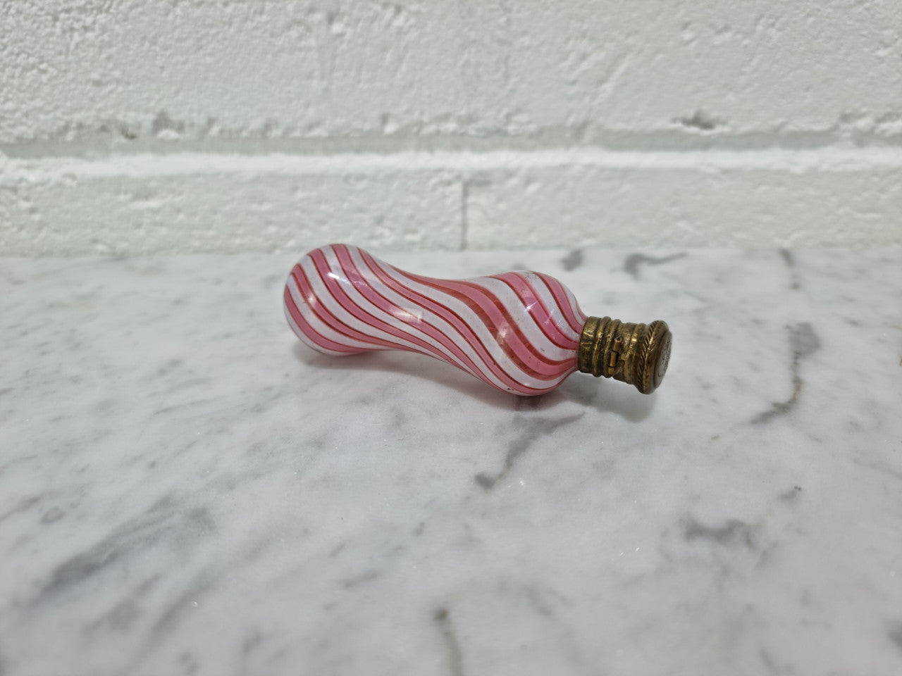19th Century Pink & White Nailsea Glass Miniature Scent Bottle | Antique & Vintage | Moonee Ponds Antiques | Australia Wide Delivery