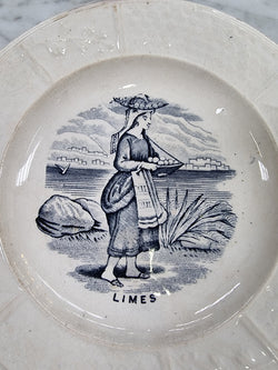 Blue & Cream Staffordshire Childs Plate | Antique & Vintage | Moonee Ponds Antiques | Australia Wide Delivery