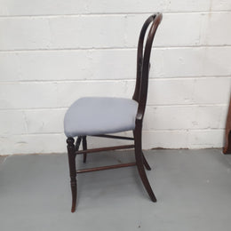 Late Victorian mahogany bedroom chair. In good original condition.