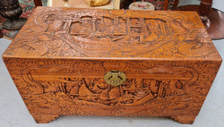 Vintage Nicely Carved Camphor Wood Chest | Antique & Vintage | Moonee Ponds Antiques | Australia Wide Delivery