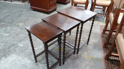 Jacobean Barley Twist Nest Of Three Tables | Antique & Vintage | Moonee Ponds Antiques | Australia Wide Delivery