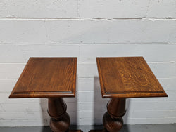 Pair of Unique French Oak Pedestals | Antique & Vintage | Moonee Ponds Antiques | Australia Wide Delivery