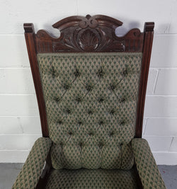 Pair of Edwardian Button Back Walnut Armchairs | Antique & Vintage | Moonee Ponds Antiques | Australia Wide Delivery
