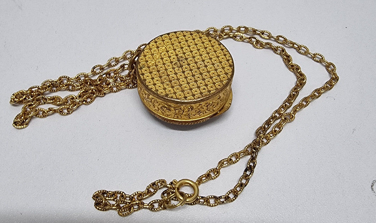 Vintage Gilt & Enamel Pill Box