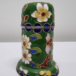 Vintage Cloisonné Toothpick-Match Holder