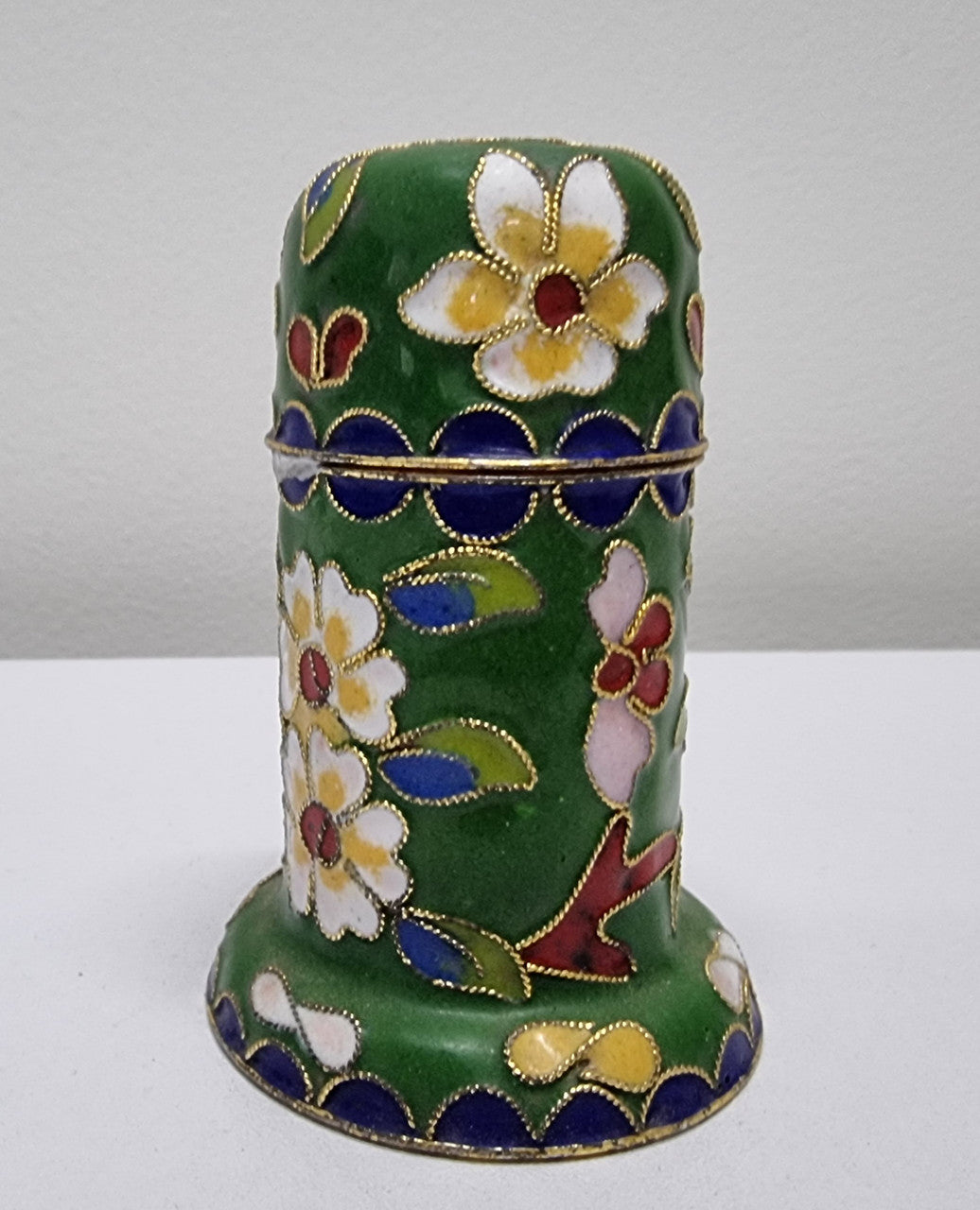 Vintage Cloisonné Toothpick-Match Holder