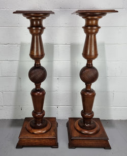Pair of Unique French Oak Pedestals | Antique & Vintage | Moonee Ponds Antiques | Australia Wide Delivery