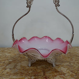 Victorian Glass Satin Ruby Bowl