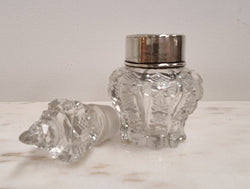 Decorative Hallmarked Silver Top Cut Crystal Scent Bottle | Antique & Vintage | Moonee Ponds Antiques | Australia Wide Delivery