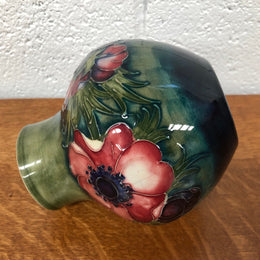 Anemone pattern hand-painted Moorcroft vase, in good condition.