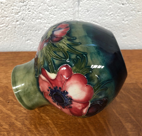 Anemone pattern hand-painted Moorcroft vase, in good condition.