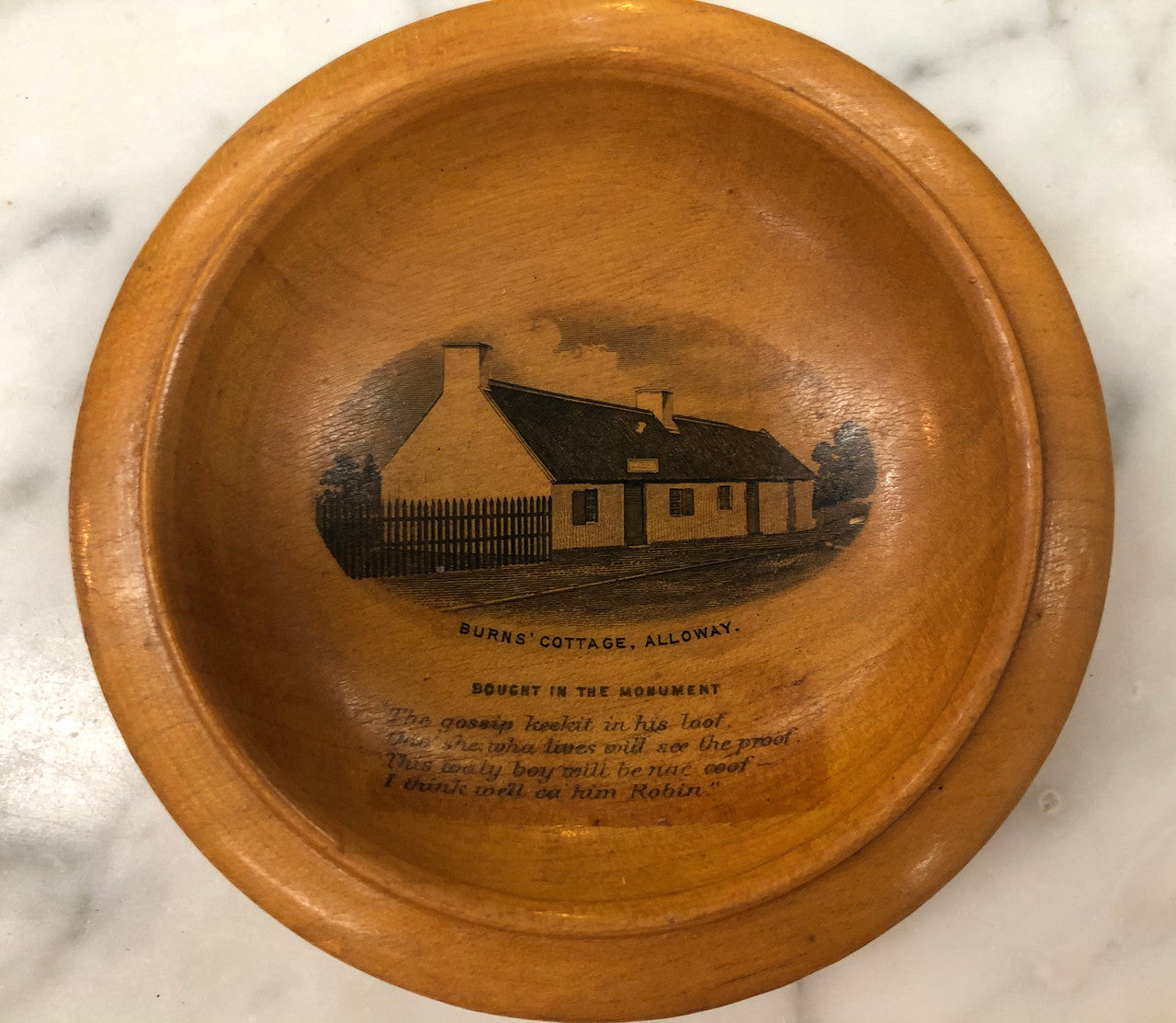 Antique Mauchline Ware Dish "Burns Cottage, Alloway" | Antique & Vintage | Moonee Ponds Antiques | Australia Wide Delivery