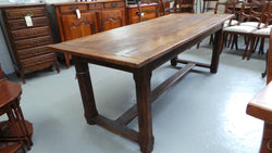French Oak Farmhouse Table With Strecher Base | Antique & Vintage | Moonee Ponds Antiques | Australia Wide Delivery