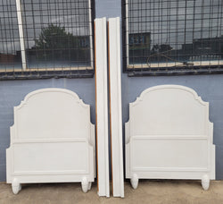 Two Attractive Vintage French Chalk Painted King Single Art Deco Beds | Antique & Vintage | Moonee Ponds Antiques | Australia Wide Delivery