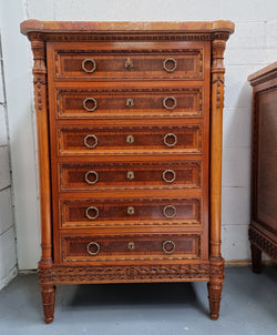 French Walnut and Burr Walnut Chest of Six Drawers | Antique & Vintage | Moonee Ponds Antiques | Australia Wide Delivery