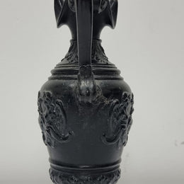 Victorian black urn shaped vase. It is in good original condition and has been sourced locally. Please view photos as they help form part of the description.