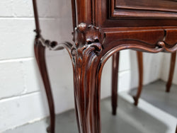 Pair of Louis XV Style Marble Top Walnut Bedside Cabinets | Antique & Vintage | Moonee Ponds Antiques | Australia Wide Delivery