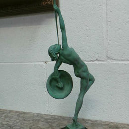French Art Deco Sculpture Of Nude With Trumpet By Guerbe