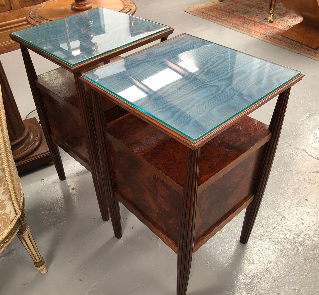 Amboyna Pair Of Bedsides | Antique & Vintage | Moonee Ponds Antiques | Australia Wide Delivery