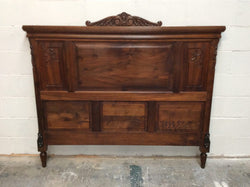 Carved French Walnut Queen Size Bed | Antique & Vintage | Moonee Ponds Antiques | Australia Wide Delivery