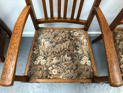 Pair Of Upholstered Arts And Crafts Carver Chairs | Antique & Vintage | Moonee Ponds Antiques | Australia Wide Delivery