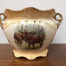Small Jardiniere With Stag And Roses