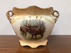 Small Jardiniere With Stag And Roses | Antique & Vintage | Moonee Ponds Antiques | Australia Wide Delivery