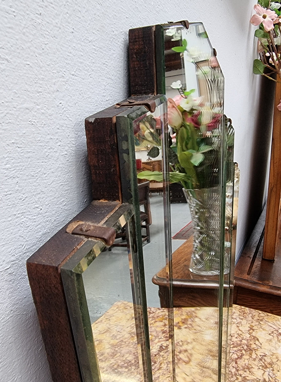 Original Art Deco Fan Shaped Mirror
