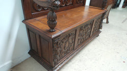 French Oak Carved Hall Seat | Antique & Vintage | Moonee Ponds Antiques | Australia Wide Delivery