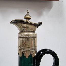 Victorian Hand Blown Green Glass Claret Jug