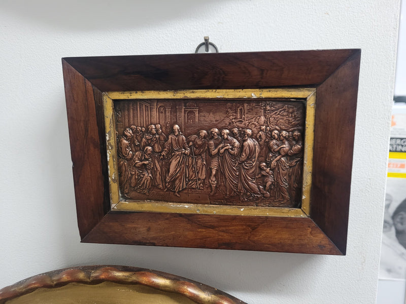 Signed Georgian copper panel plaque in its original frame circa 1827. It is in good original condition.