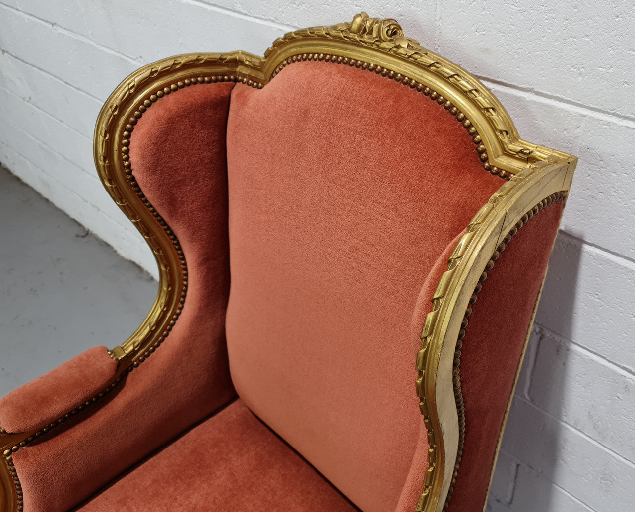 Antique Louis XVI Gilt Upholstered Bergere Wingback Chair | Antique & Vintage | Moonee Ponds Antiques | Australia Wide Delivery
