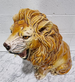 Vintage Italian Terra Cotta Glazed Roaring Lion | Antique & Vintage | Moonee Ponds Antiques | Australia Wide Delivery