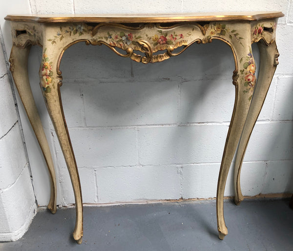 French Antique Hand painted Console Table