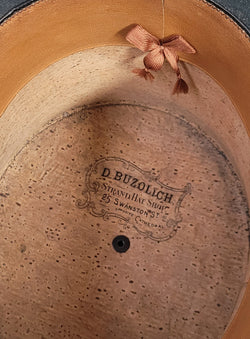 Black Silk Top Hat Manufactured by The Buzolich Family, Melbourne Between 1910 – 1927 (Now City Hatters Flinders Street) | Antique & Vintage | Moonee Ponds Antiques | Australia Wide Delivery