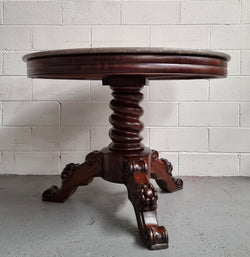 French 19th Century Napoleon III Walnut & Marble Top Centre Table | Antique & Vintage | Moonee Ponds Antiques | Australia Wide Delivery