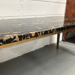French Art Deco Coffee Table With A Portoro Marble Top