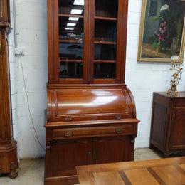 Victorian Antique Cedar Secretaire Bookcase
