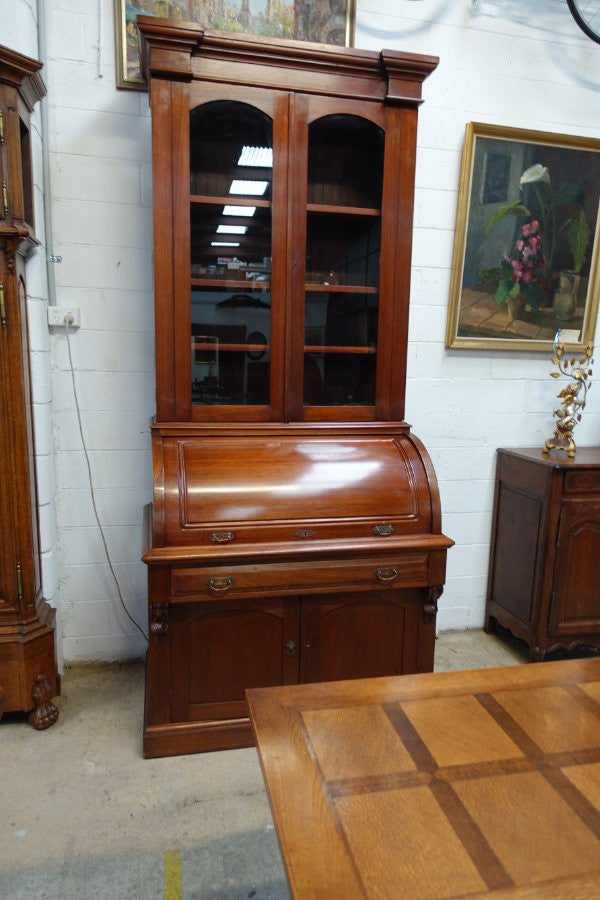 Victorian Antique Cedar Secretaire Bookcase