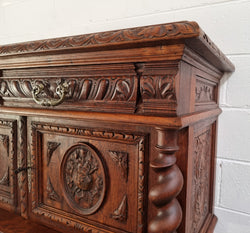 Henry II Style Nicely Carved French Oak Server | Antique & Vintage | Moonee Ponds Antiques | Australia Wide Delivery