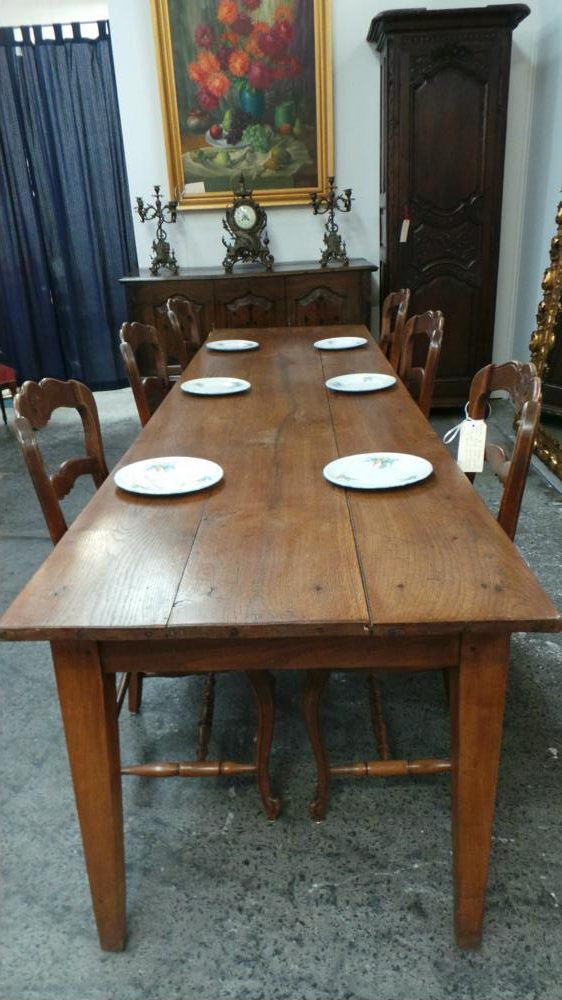 19th Century French Oak Farmhouse Table-1
