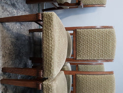 Set Of Six Upholstered Dining Chairs And Two Matching Carvers | Antique & Vintage | Moonee Ponds Antiques | Australia Wide Delivery