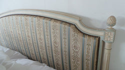 French Chalk Painted Upholstered Queen Size Bed | Antique & Vintage | Moonee Ponds Antiques | Australia Wide Delivery