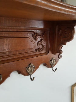 French Oak Wall Mounted Hat - Coat Rack | Antique & Vintage | Moonee Ponds Antiques | Australia Wide Delivery