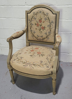 Lovely Louis XVI Style Painted Upholstered Fauteuil | Antique & Vintage | Moonee Ponds Antiques | Australia Wide Delivery